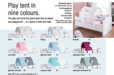 Felie mängutelgi värvivariandid