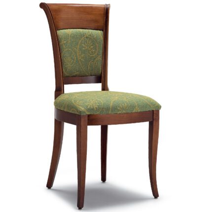 Polsterdatud istme ja seljatoega klassikaline puidust tool 820