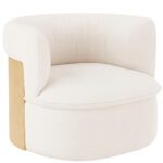 Oko tugitool heledas kangas, ümar istumispind ja embav seljatugi.