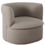 Oko tugitool neutraalses hallis toonis, skulpturaalne ja tasakaalustatud vorm.