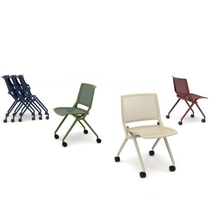 Tipo-NST toolide virnastatav lahendus ratastega, lihtne hoiustada ja sobiv dünaamilistesse koosoleku- ja koolitusruumidesse.